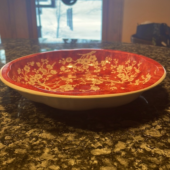 Vintage Daher tin litho bowl with cherry blossom pattern made England - Picture 2 of 5